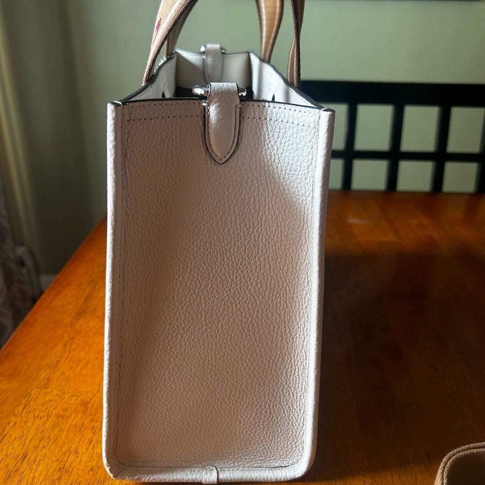 Coach white and tan Smith Tote - Picture 4 of 6